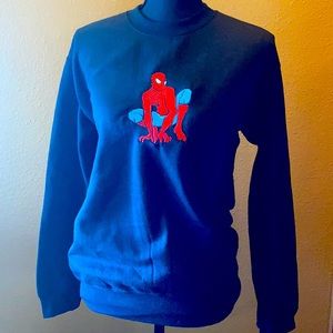 Spider-Man Embroidered sweatshirt, size small Gildan Heavy Blend pullover, black